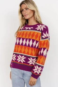 Baltic Born Zermatt Sweater | Magenta + Orange Print