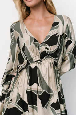 Baltic Born Zinnia Maxi Dress | Black + Eucalyptus Print
